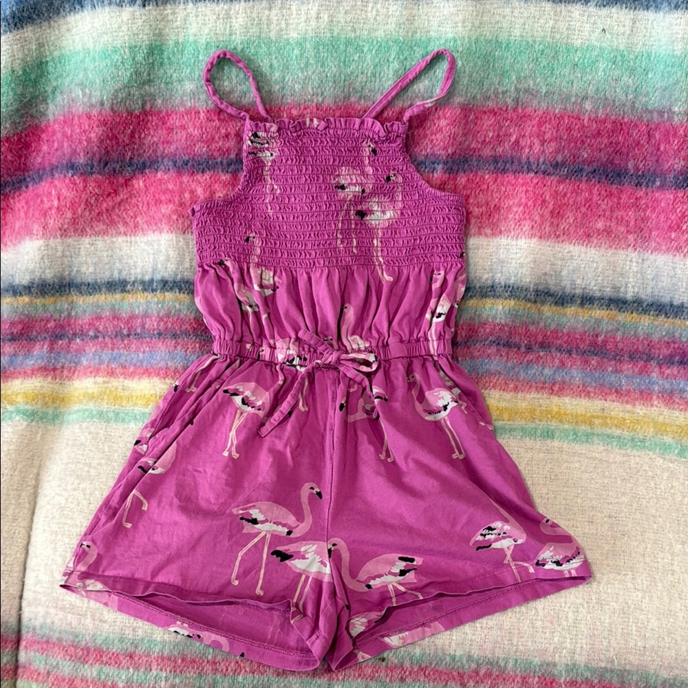 Tea Collection Flamingo Print Kids Romper
